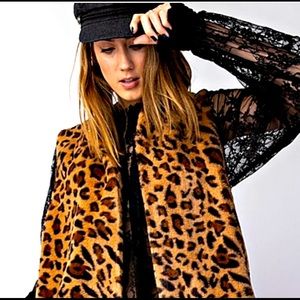 Forever 21 Leopard Fur Vest - Size Small